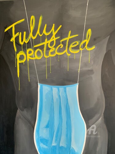 Peinture intitulée "Fully protected" par Maria Lundsten, Œuvre d'art originale, Acrylique