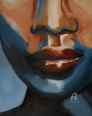 Estampas & grabados titulada "Abstract Face // No…" por Maria Lundsten, Obra de arte original, Pintura Digital