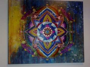 Painting titled "Mandala" by Maria Manuela Pamplona, Original Artwork, Acrylic