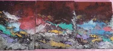 Schilderij getiteld "Tryptyk - abstrakcja" door Maria Matyasek, Origineel Kunstwerk, Acryl Gemonteerd op Andere stijve panel…