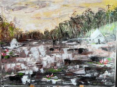 Malarstwo zatytułowany „Jezioro abstrakcja” autorstwa Maria Matyasek, Oryginalna praca, Akryl