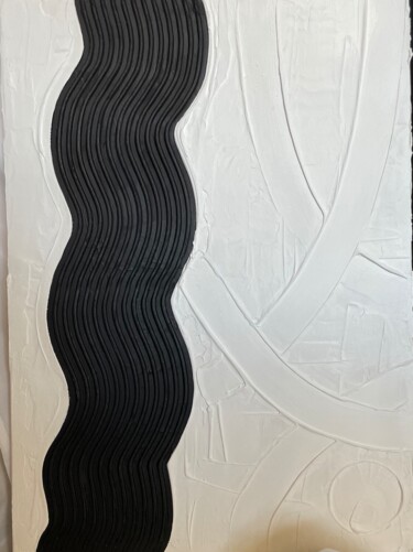 Schilderij getiteld "Black road. Texture…" door Maria Mindal, Origineel Kunstwerk, Acryl Gemonteerd op Houten paneel