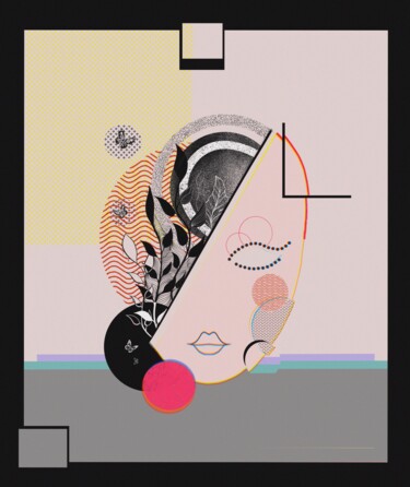 Digitale Kunst mit dem Titel "Mask of fate" von Maria Mindal, Original-Kunstwerk, 2D digitale Arbeit
