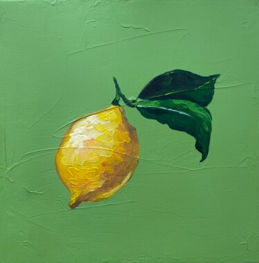 Painting titled "Citrus Aroma of Ama…" by Maria Mindal, Original Artwork, Acrylic Mounted on Wood Stretcher frame