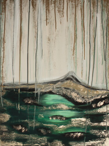 Painting titled "Abstract magic pond" by Maria Molchanova, Original Artwork, Acrylic