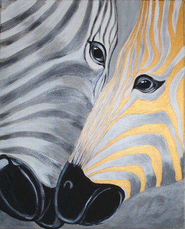 Картина под названием "Striped tenderness" - Maria Molchanova, Подлинное произведение искусства, Акрил