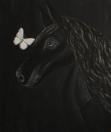 Картина под названием "Friendship of horse…" - Maria Molchanova, Подлинное произведение искусства, Акрил