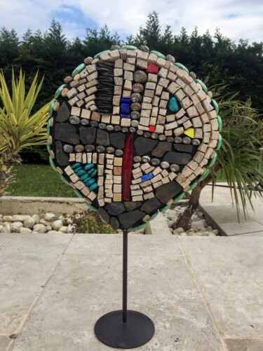 Sculpture intitulée "Hard Rock & Co" par Maria Mosaics, Œuvre d'art originale, Mosaïque