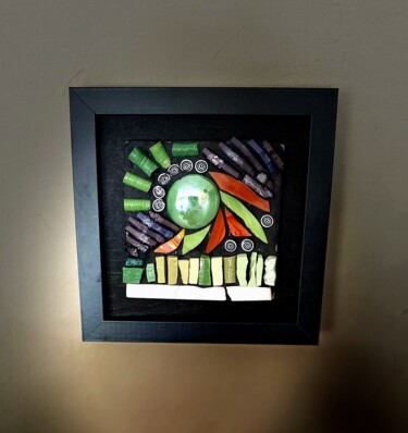 Sculpture titled "MIA 4" by Maria Mosaics, Original Artwork, Mosaic Mounted on Other rigid panel