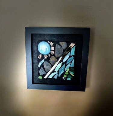 Sculpture titled "MIA 5" by Maria Mosaics, Original Artwork, Mosaic Mounted on Other rigid panel