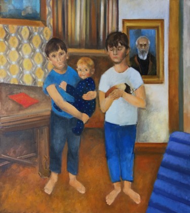 Картина под названием "Братья" - Мария Мосунова-Короткина, Подлинное произведение искусства, Масло