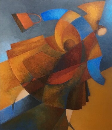 Картина под названием "Опоздание" - Мария Мосунова-Короткина, Подлинное произведение искусства, Масло