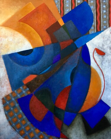 Картина под названием "Blue still-life" - Мария Мосунова-Короткина, Подлинное произведение искусства, Масло