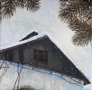 「Home」というタイトルの絵画 Maria Myassichshevaによって, オリジナルのアートワーク, アクリル その他の剛性パネルにマウント