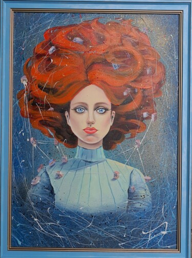 Painting titled "Тонкие нити событий" by Maria Nesterova, Original Artwork, Acrylic Mounted on Wood Stretcher frame