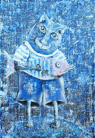 Painting titled "My fish" by Maria Nesterova, Original Artwork, Acrylic