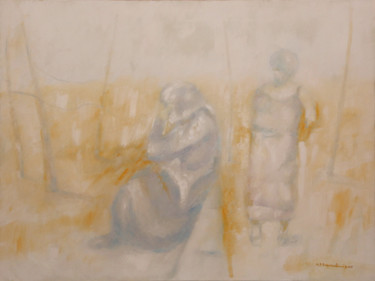 Pittura intitolato "Stanchi pensieri -…" da Maria Paola Remondini, Opera d'arte originale