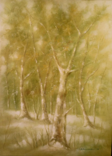 Pittura intitolato "Il bosco incantato" da Maria Paola Remondini, Opera d'arte originale, Olio