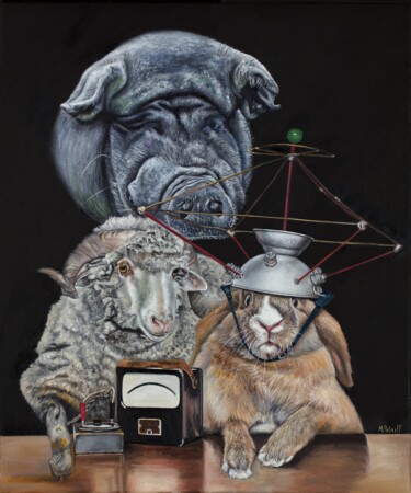 Painting titled "Obedience to author…" by Maria Petroff, Original Artwork, Oil Mounted on Wood Stretcher frame