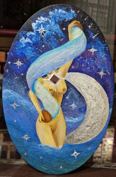 Peinture intitulée "Star Tarot" par Mariia Podlesnykh, Œuvre d'art originale, Acrylique