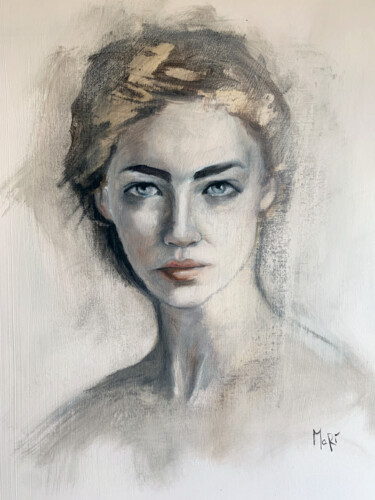 Malerei mit dem Titel "I look at you" von Maria Romano, Original-Kunstwerk, Öl