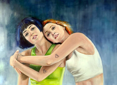 Schilderij getiteld "Series: Friendship" door Maria Romano, Origineel Kunstwerk, Olie