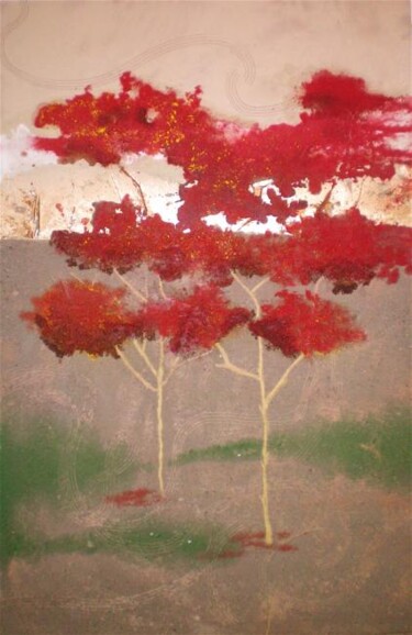 Pintura titulada "dos arboles" por Maria Rosa Astorga, Obra de arte original