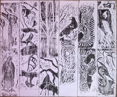 Estampas & grabados titulada "Composición gráfica…" por Maria Rosa Astorga, Obra de arte original, Grabado