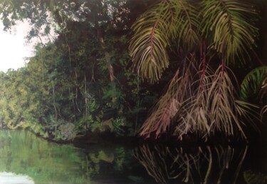 Pintura titulada "Ciénaga en la selva…" por Maria Rosa Astorga, Obra de arte original, Oleo