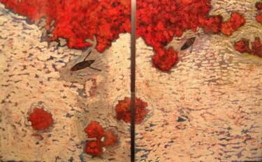 Pintura titulada "Paisaje Rojo" por Maria Rosa Astorga, Obra de arte original