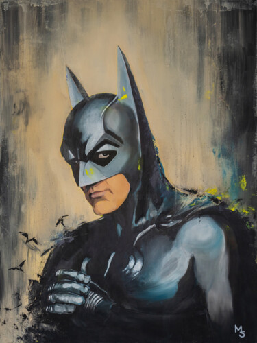 Painting titled "Batman." by Maria Saleh, Original Artwork, Acrylic