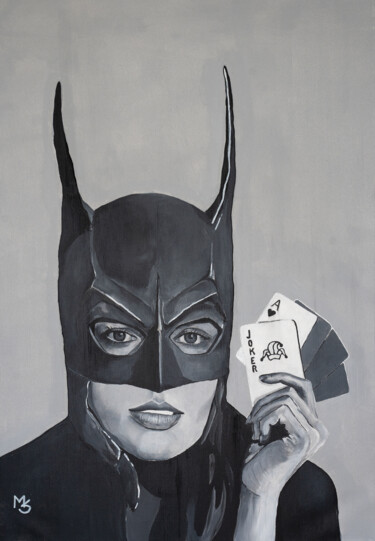Ζωγραφική με τίτλο "Batgirl" από Maria Saleh, Αυθεντικά έργα τέχνης, Ακρυλικό