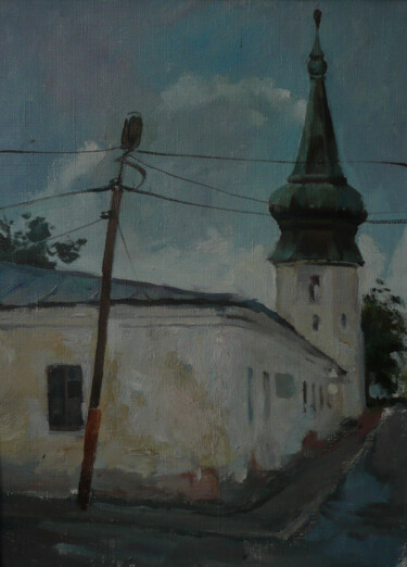 Painting titled ""Башня ратуши"" by Maria Shatalova, Original Artwork