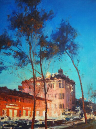 Painting titled "Evening on the 10th…" by Maria Shatalova, Original Artwork, Oil
