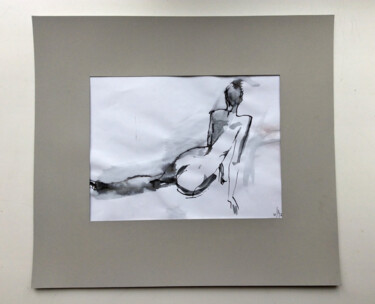 Dibujo titulada "Nu-2 - orinal nude…" por Maria Shedrina, Obra de arte original, Tinta Montado en Cartulina