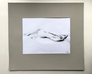 「Nu-3 - original nud…」というタイトルの描画 Maria Shedrinaによって, オリジナルのアートワーク, 木炭 段ボールにマウント