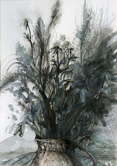 Rysunek zatytułowany „Это наши цветы! (ро…” autorstwa Maria Shedrina, Oryginalna praca, Atrament