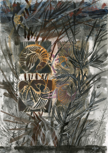 Dibujo titulada "Кукушка летом..." por Maria Shedrina, Obra de arte original, Tinta