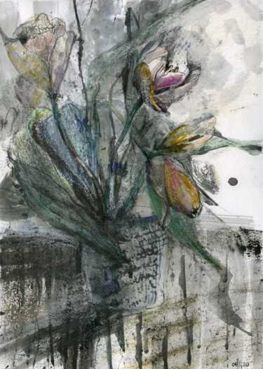 Картина под названием "These are our flowe…" - Maria Shedrina, Подлинное произведение искусства, Чернила