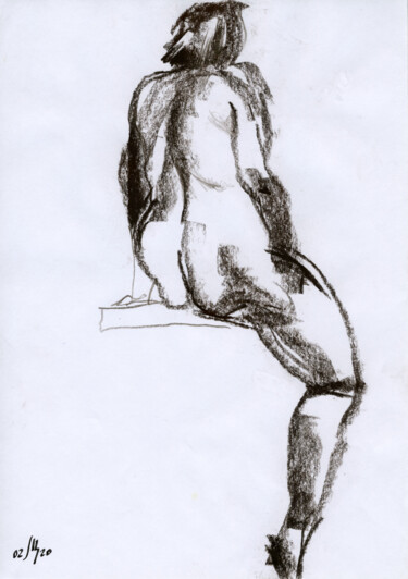 Dibujo titulada "Nu-10 (сидящая женщ…" por Maria Shedrina, Obra de arte original, Pastel