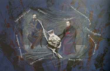 Collages intitolato "Семейные узы. Сын" da Maria Shedrina, Opera d'arte originale, Collages