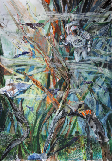 Pittura intitolato "Бульк. AQUA SPACE" da Maria Shedrina, Opera d'arte originale, Acrilico