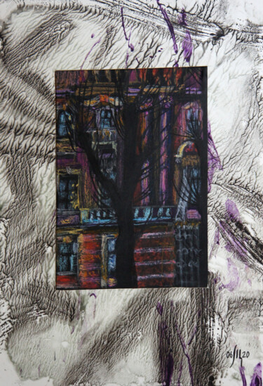 Dibujo titulada "URBAN TREES - 4" por Maria Shedrina, Obra de arte original, Pastel