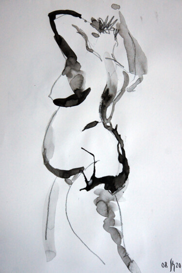 Dessin intitulée "Nu-22 (Anna) - orig…" par Maria Shedrina, Œuvre d'art originale, Encre