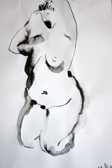 Рисунок под названием "Nu-23 (Anna) - orig…" - Maria Shedrina, Подлинное произведение искусства, Чернила