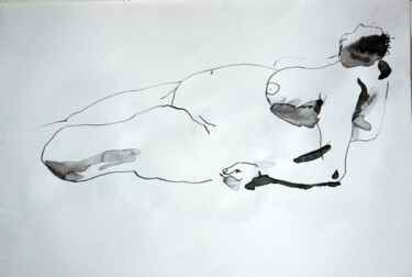 Рисунок под названием "Nu-27 (Anna)" - Maria Shedrina, Подлинное произведение искусства, Чернила