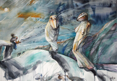Картина под названием "Jazz. Summertime..." - Maria Shedrina, Подлинное произведение искусства, Акварель
