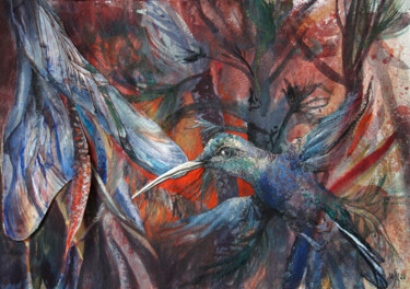 Pittura intitolato "Tropical Heat - ori…" da Maria Shedrina, Opera d'arte originale, Acquarello