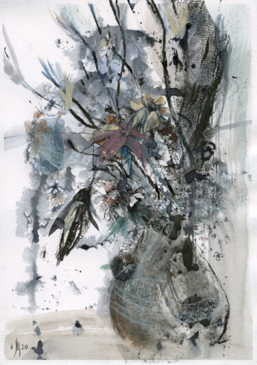 Картина под названием "November Flowers -…" - Maria Shedrina, Подлинное произведение искусства, Акрил