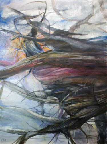 Картина под названием "Portrait of one Tree" - Maria Shedrina, Подлинное произведение искусства, Акварель